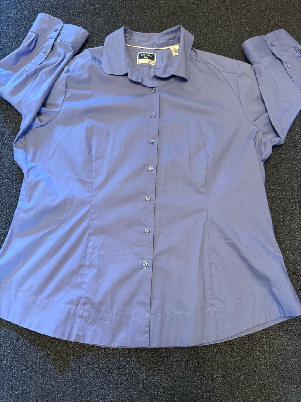 Riders by Lee Easy Care Soft Lilac Button-Down Blouse Size XL - Picture 3 of 10
